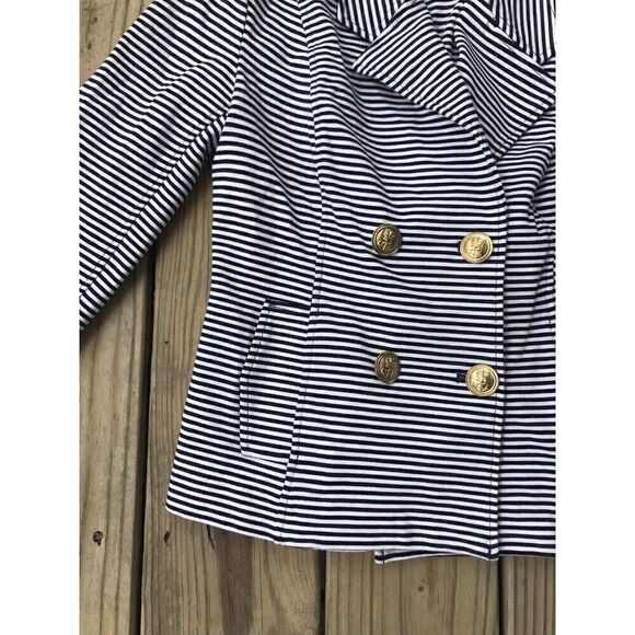 Cabi Blazer Small Navy Blue White Nautical - Picture 2 of 8